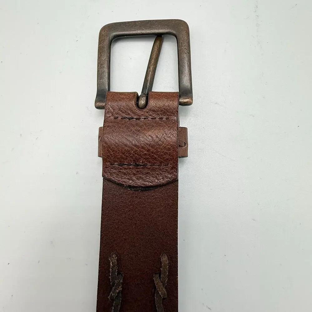 LEVIS Mens Brown Genuine Leather Belt Size 42 (38-44